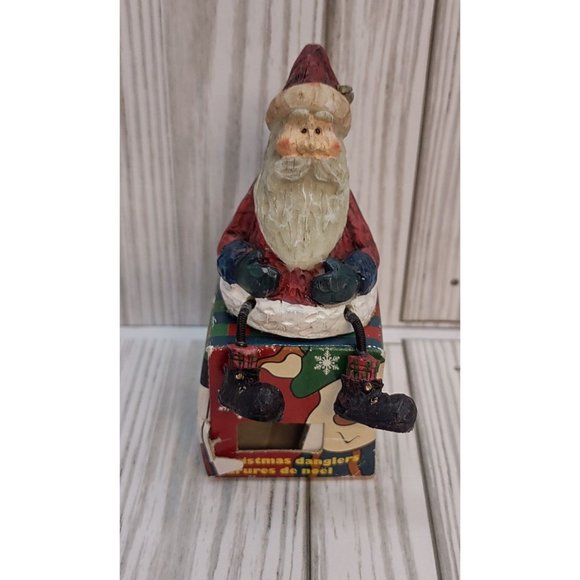 Christmas Danglers Santa Bottle Topper Stoppers Cork Dangling Legs - Picture 1 of 5